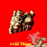 Tượng Kỳ lân tiền vàng - Chất liệu đồng thau 10cm (linh vật phong thuỷ trấn trạch mang lại bình an cho gia chủ)