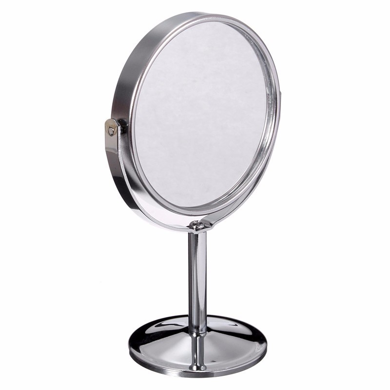 Lady Table Desk Standing Dresser Cosmetic Mirror Double Sided Normal and Magnifying Women Beauty Rotating Portable - intl