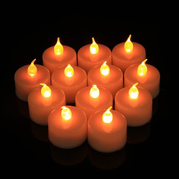 epayst LED Flicker Flashing Flameless Tea Light Tealight Electronic Candle Party Deocr Amber