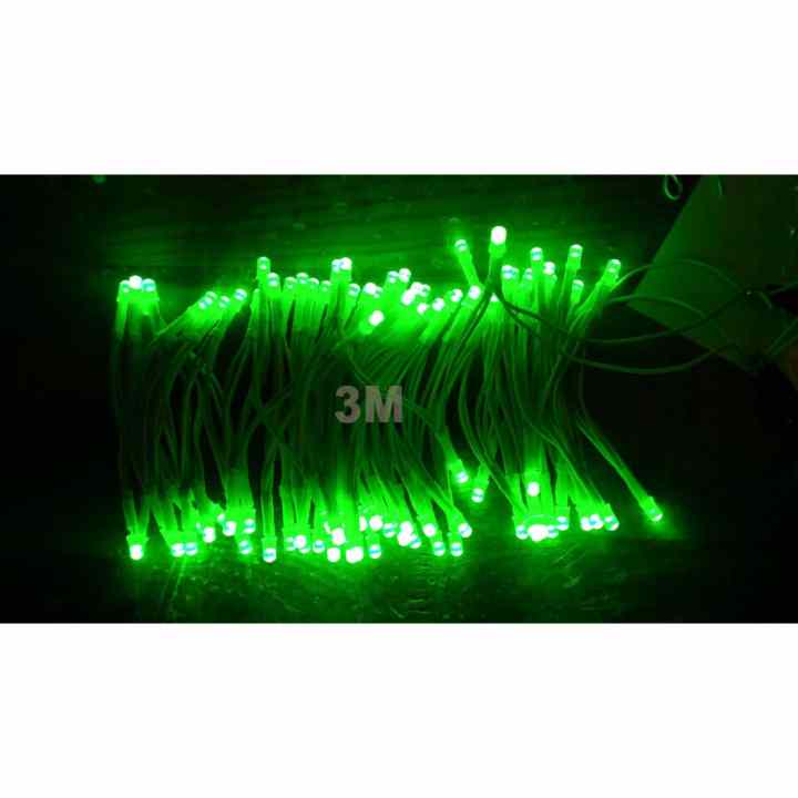 Bộ 100 bóng led liền dây 5VDC phi 5 sáng Xanh Lá siêu đẹp ( Cuộn dài 6m )