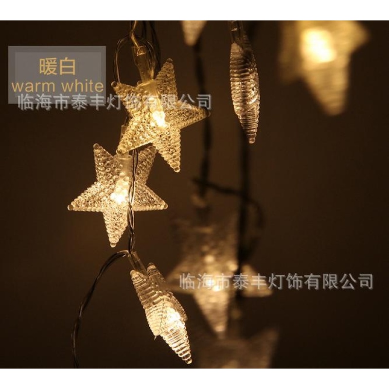 Đèn Led flash chuỗi đèn đèn bầu trời sao sáng đèn Giáng Sinh ngôi sao năm cánh đèn nhỏ cưới trong nhà