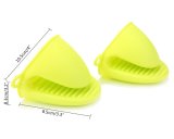 Leegoal Xanh Huỳnh Quang Silicone Nồi Lò Nướng Mini Mitt Nấu Kẹp Tay Cầm Chịu Nhiệt-1 Đôi (2 cái) -quốc tế