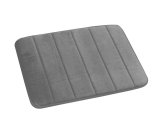 Leegoal Water Absorbent Non Skid Memory Foam Bath Spa Rug Shower Mat Carpet (Gray) - intl