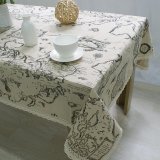 Linen Cotton Lace Table Cover Tablecloth Map European Functional Table Cloth for Picnic Party Banquet