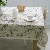 Linen Cotton Lace Table Cover Tablecloth Map European Functional Table Cloth for Picnic Party Banquet - intl