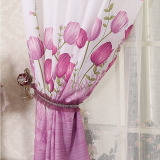 Phòng khách Cửa Sổ Họa Tiết Hoa Tulip Màn Tím