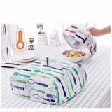 [HCM]Lồng Bàn Gấp Gọn Giữ Nhiệt Kim Phát  - Trắng Xanh - Size lớn