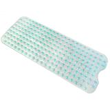 Long PVC Anti Slip Home Bathroom Safety Massage Bath Shower Mat with Strong Suction Cup Bathroom Supplies 39 x 16inch Transparent Green - intl