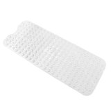 Long PVC Anti Slip Home Bathroom Safety Massage Bath Shower Mat with Strong Suction Cup Bathroom Supplies 39 x 16inch White - intl