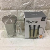 LY THUỶ TINH CÓ TAY CẦM VÀ LƯỚI PHA TRÀ 500ml