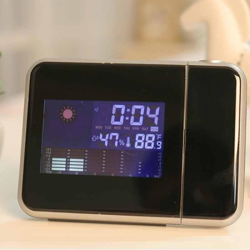 Nơi bán BÃI ĐÁP Đen Đèn Nền Led Kỹ Thuật Số Thời Tiết Nhiệt Kế Đo Nhiệt Độ Độ Ẩm Chiếu Đồng Hồ Báo Thức Dự Báo Thời Tiết Ga Màu-quốc tế