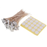 MagiDeal 100pcs Brown Cotton Candle Wicks with 100pcs Wick Stickers 7cm - intl