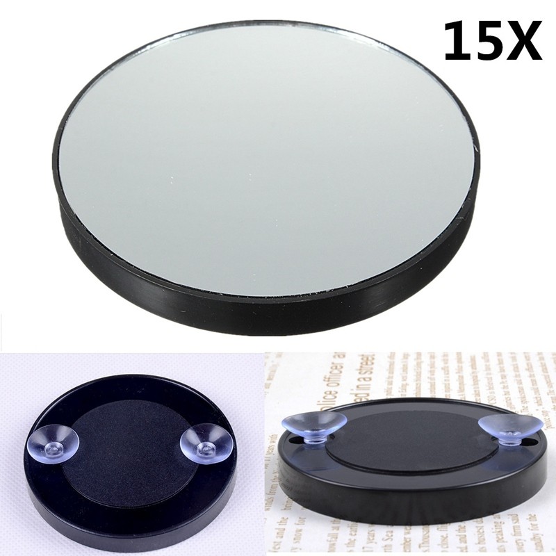 Make Up Mirror 15X Magnifying Glass Mirrors Cosmetics Miroir With Suckers Women Beauty Makeup Tool,Black - intl