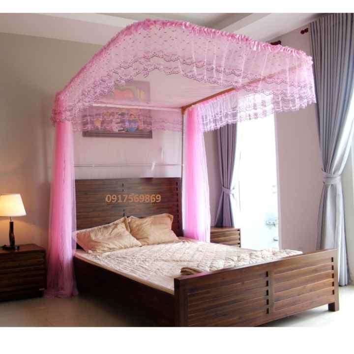 Màn (mùng) khung sang trọng không khoan tường 180x200