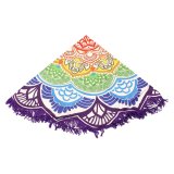 Mandala Round Flowers Tapestry Wall Hanging Beach Throw Towel Picnic Blanket Mat Purple - intl