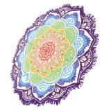 Mandala Round Flowers Tapestry Wall Hanging Beach Throw Towel Picnic Blanket Mat Purple - intl