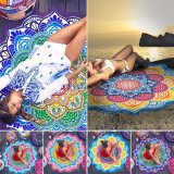 Mandala Round Flowers Tapestry Wall Hanging Beach Throw Towel Picnic Blanket Mat Purple - intl