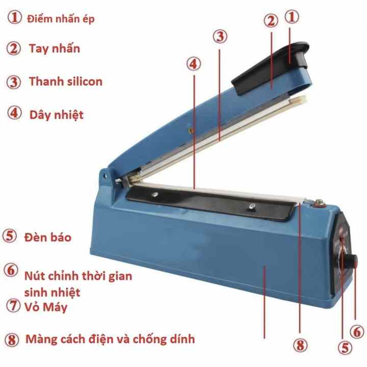 Máy hàn túi nilon dập tay Impulse Sealer PFS-200 (Xanh)