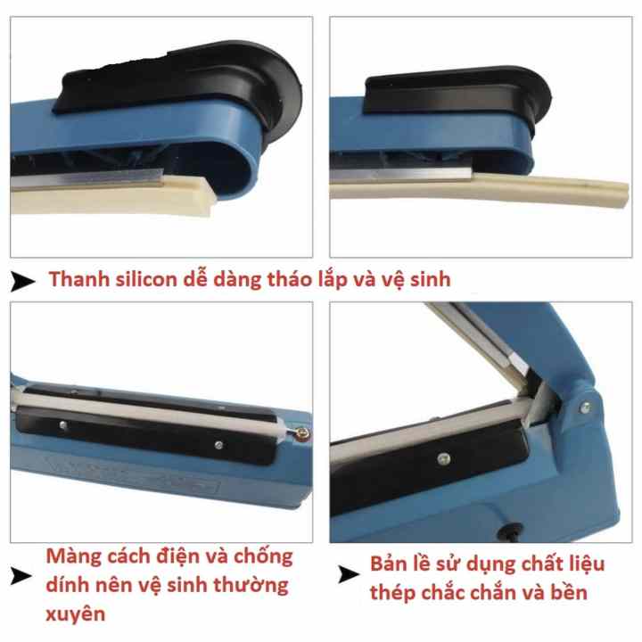 Máy hàn túi nilon dập tay Impulse Sealer PFS-200 (Xanh)