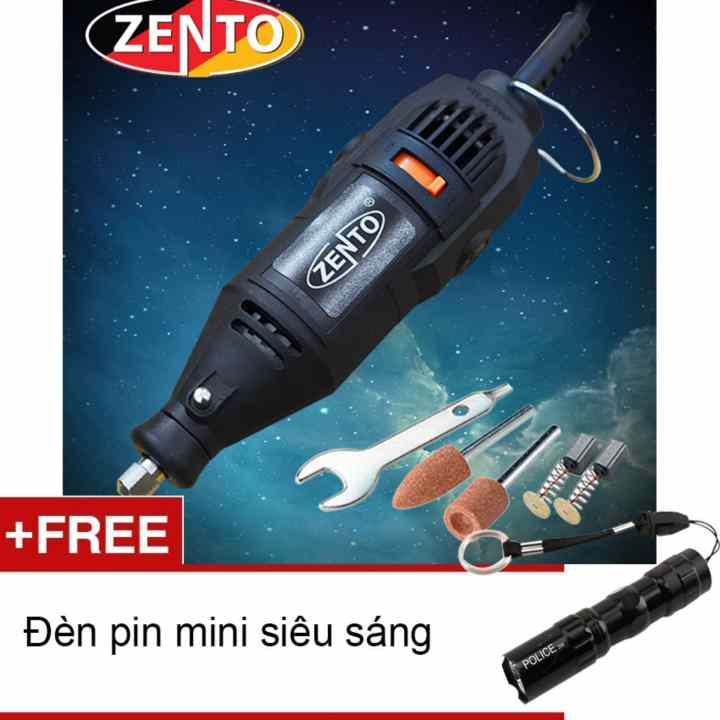 Máy khoan, mài, khắc mini 6pcs Zento SFC-10B-3 (Tặng đèn pin mini Zento)