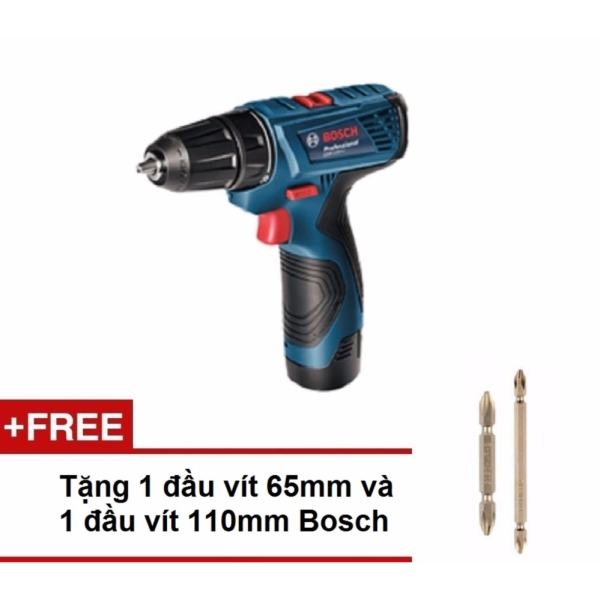 Máy vặn vít pin Bosch GSR 120-LI Professional kèm phụ kiện +Tặng 1 đầu vít ngắn và đầu vít dài