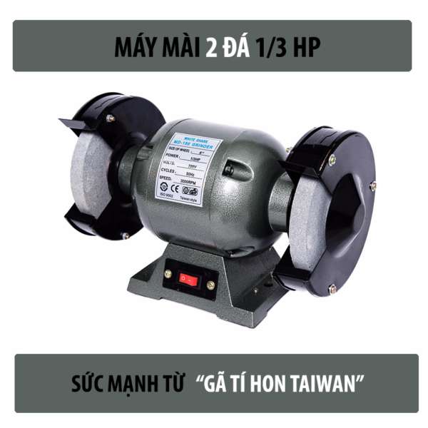 Máy Mài Hai Đá 1/3HP (Xanh rêu)