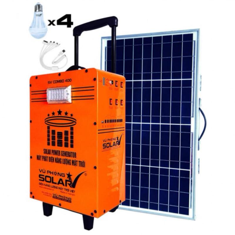 Máy phát điện năng lượng mặt trời SV-COMBO-400 (valy kéo) màu Cam