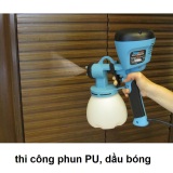 Máy phun sơn Haupon Đài Loan TM-71 (Xanh) + Tặng 2 đệm nắp