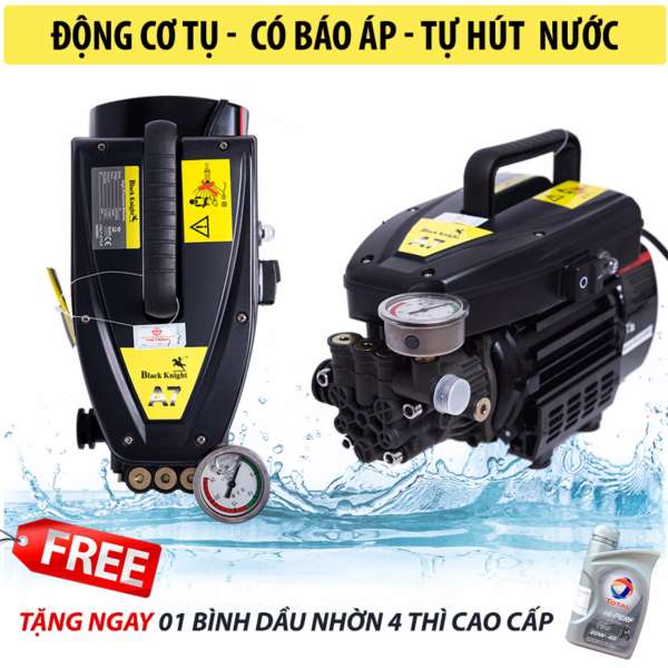 Máy Phun Xịt Rửa Cao Áp Black Knight A7 (Mô tơ dây đồng, tự hút nước)