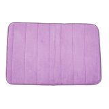 Memory Foam Bath Mats Bathroom Horizontal Stripes Rug Non-slip Purple  - Intl