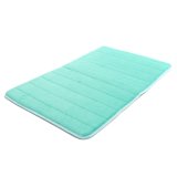 Microfibre Memory Foam Bathroom Shower Bath Mat With Non Slip Back Blue Machine washable - intl