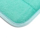 Microfibre Memory Foam Bathroom Shower Bath Mat With Non Slip Back Blue Machine washable - intl