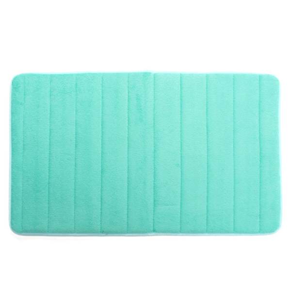 Microfibre Memory Foam Bathroom Shower Bath Mat With Non Slip Back Blue Machine washable - intl