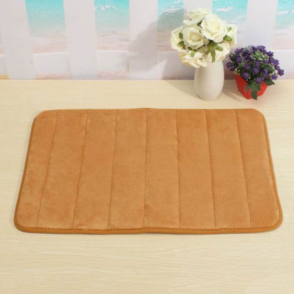 Microfibre Memory Foam Bathroom Shower Bath Mat With Non Slip Back Brown - intl