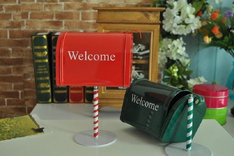 Mini Creativity Rustic Retro Manual Tin Plate Iron Metal Mailbox Newspaper Letter Box Mail Box Post Box Decoration - intl