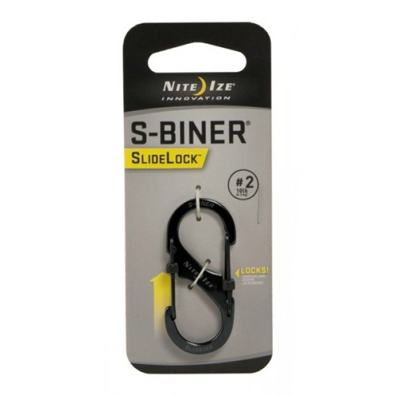 Móc chìa khóa Nite Ize S-Biner SlideLock #2 (Đen)