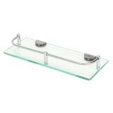 Modern Glass Corner Holder Rectangle Shelf Wall Mounted Bathroom Shower Storage (28.5cm) - intl