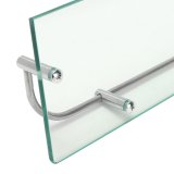 Modern Glass Corner Holder Rectangle Shelf Wall Mounted Bathroom Shower Storage (38.5cm) - intl