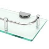 Modern Glass Corner Holder Rectangle Shelf Wall Mounted Bathroom Shower Storage (48.5cm) - intl