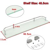 Modern Glass Corner Holder Rectangle Shelf Wall Mounted Bathroom Shower Storage (48.5cm) - intl