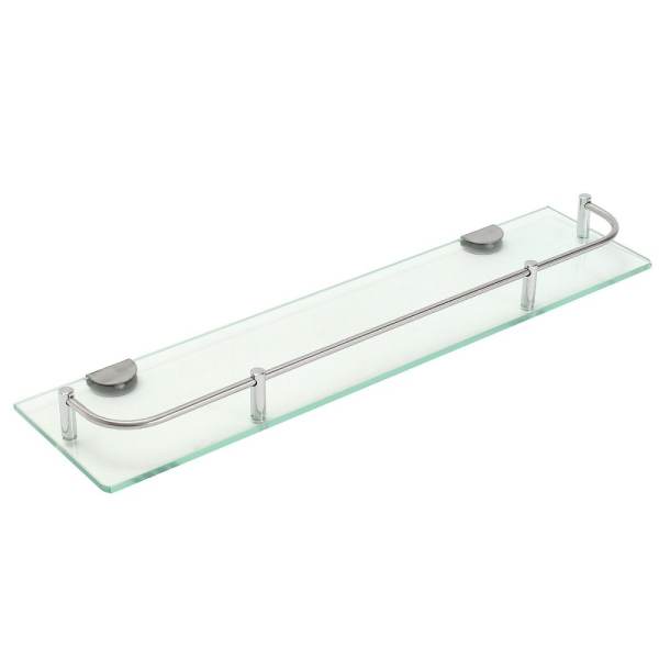 Modern Glass Corner Holder Rectangle Shelf Wall Mounted Bathroom Shower Storage (48.5cm) - intl