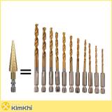 Mũi khoan thẳng 3-13MM HSS TIN chuôi lục