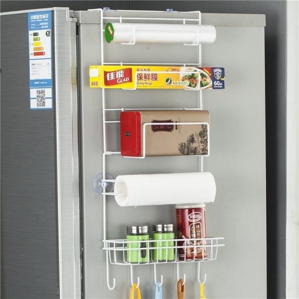 Multi-layer Fridge Storage Rack Side Shelf Sidewall Holder Multi-function Kitchen Organizer Household, Size: 25 x 9.5 x 62cm - intl