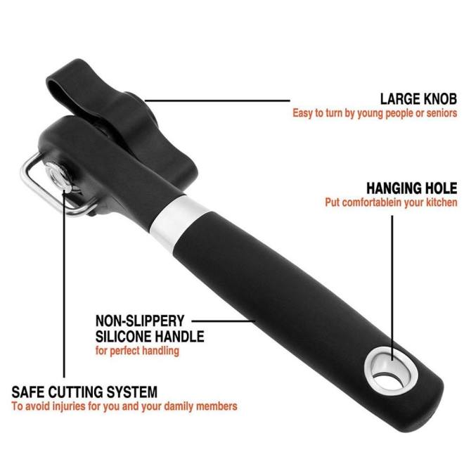 Hình ảnh Multifunction Stainless Steel Safety Side Cut Manual Can Tin Opener - intl