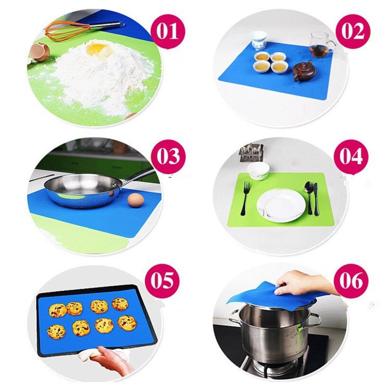 Multifunctional Non-stick Silicone Baking Mat Liner Heat Resistance Table Placemat Pad Pastry Board Size 40x30cm,Blue - intl