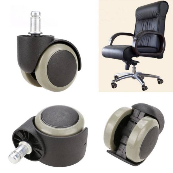 New 10PCS Office Chair Soft Rubber Caster Wheel Swivel Wood Floor Funiture Replacement