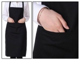 New Chef Pockets Bib Apron Restaurant Commercial Kitchen Chef Bib Apron 6 Colors (White)