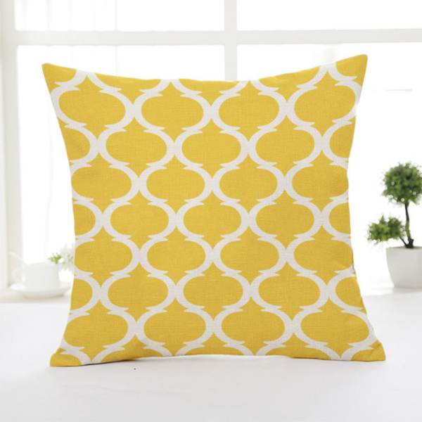 New Geometric Patterns Linen Throw Pillow Case Car Sofa Cushion Cover Home Decor Yellow
