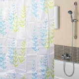 Mới Xanh Lá & Xanh Dương Cỏ Chống Nước Nhà Tắm Tắm Polyester 67x70 inch-quốc tế