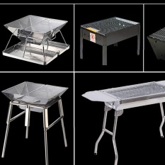 New Kitchen Cooking Stainless Steel Grill Mesh Frame Small Grid Foldable Grill Net